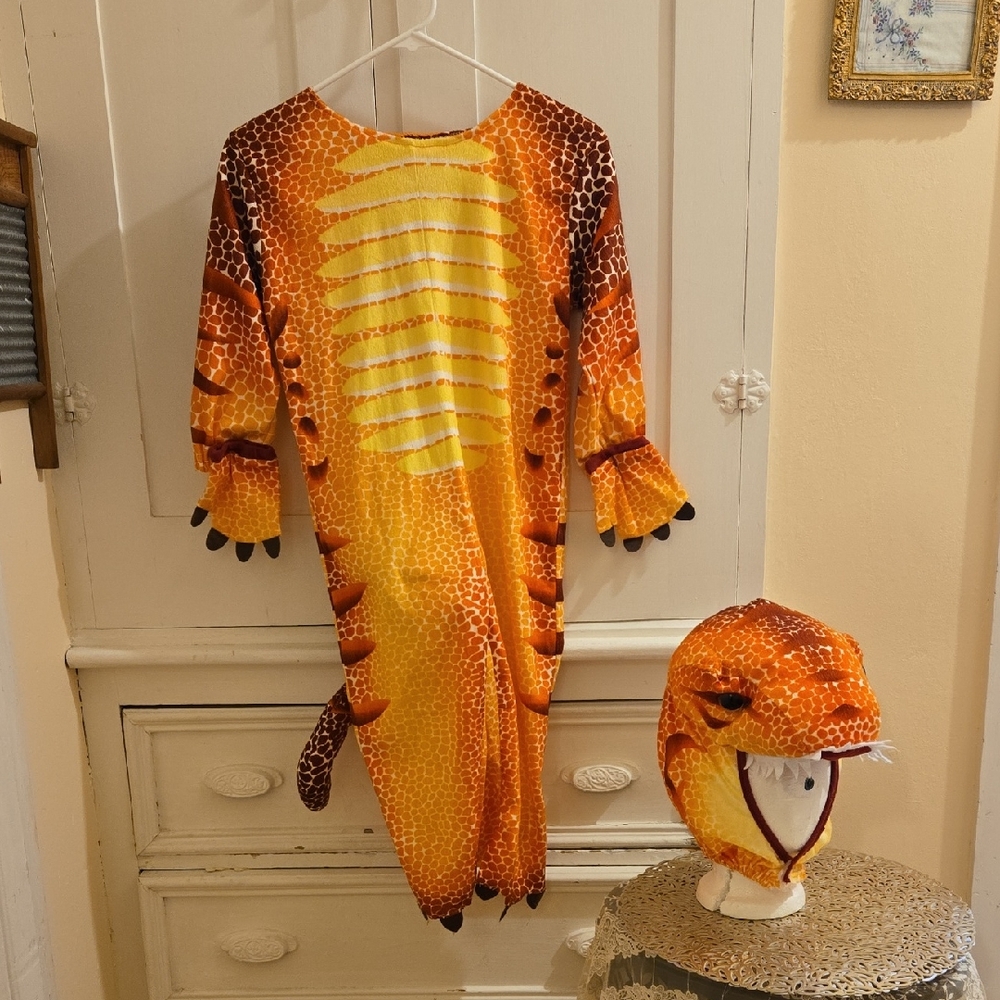 Underwraps orange and yellow toddlers dinosaur costume Sz L
